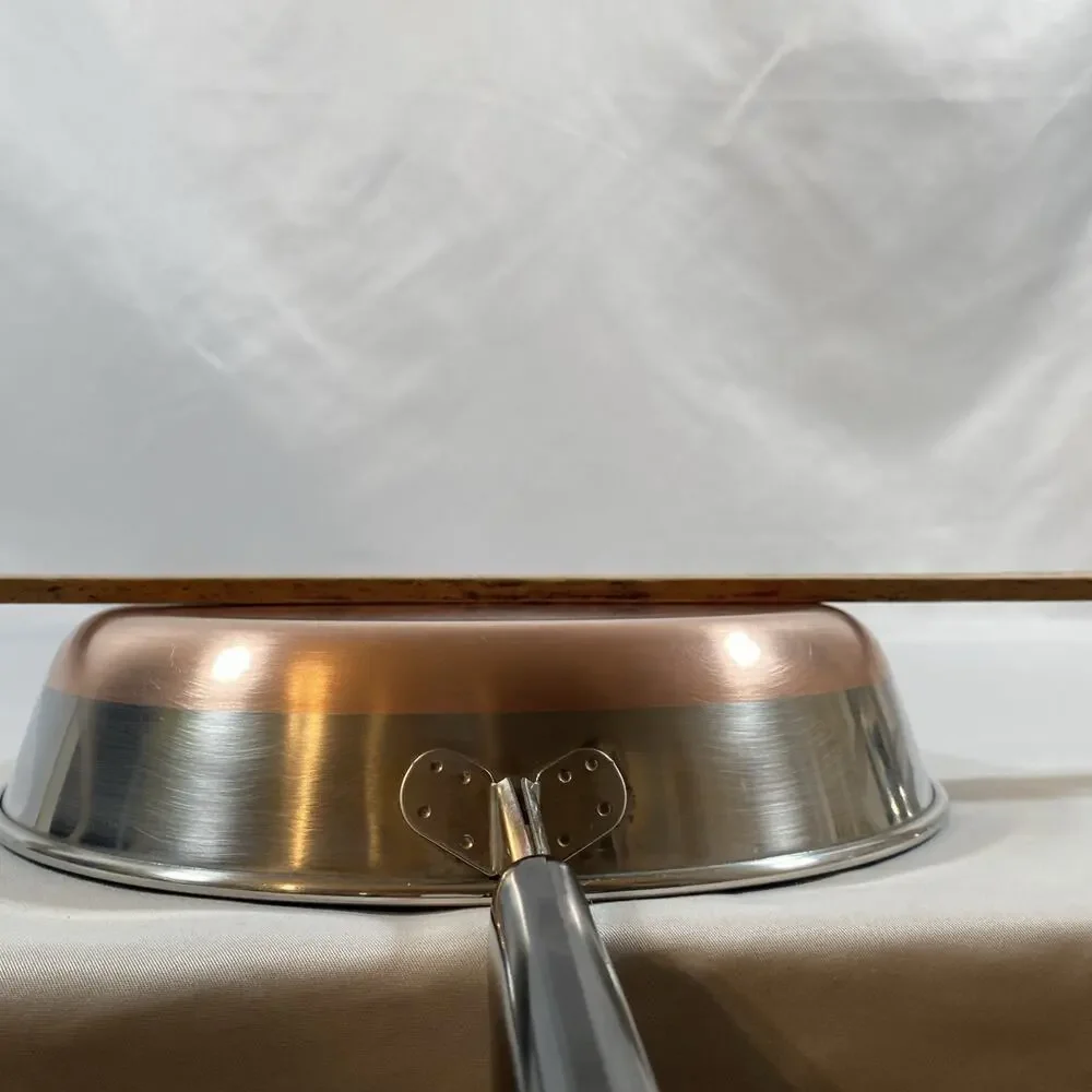 Revere Ware 9” Skillet Frying Pan Lid Copper Bottom Clinton 89 e Stainless Steel